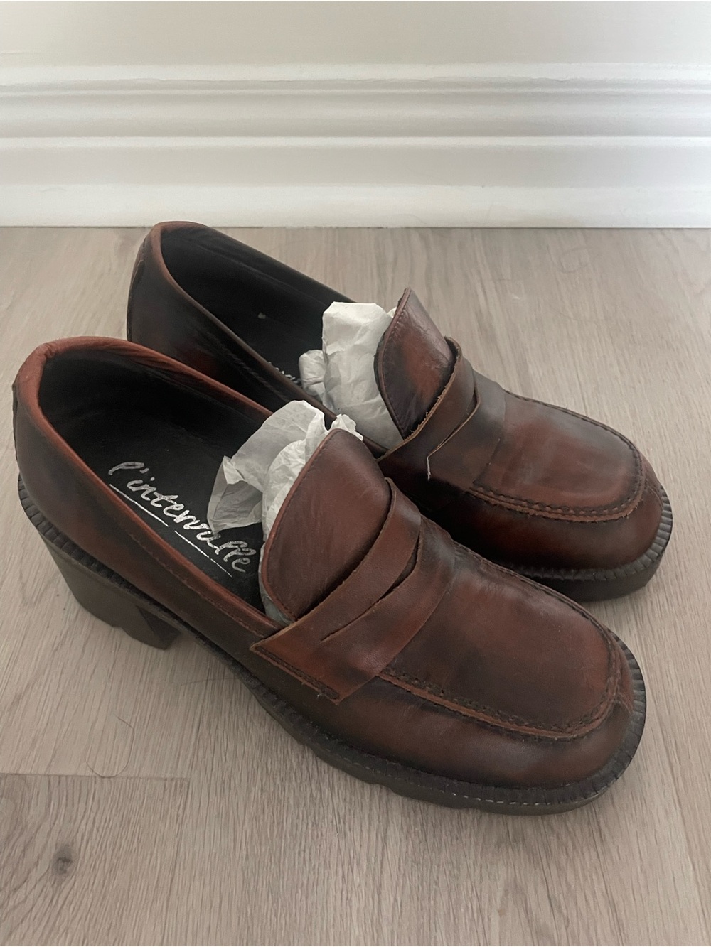 L'intervalle NEW Brown Penny Loafer Heels Size 36 (EU) / 5.5 (US)